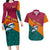 Sri Lanka Christmas Couples Matching Long Sleeve Bodycon Dress and Hawaiian Shirt with Santa Hat Fish Ocean Icons and Tri Color Festive Design - Wonder Print Shop