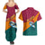 Sri Lanka Christmas Couples Matching Summer Maxi Dress and Hawaiian Shirt with Santa Hat Fish Ocean Icons and Tri Color Festive Design - Wonder Print Shop