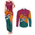 Sri Lanka Christmas Couples Matching Tank Maxi Dress and Long Sleeve Button Shirt with Santa Hat Fish Ocean Icons and Tri Color Festive Design - Wonder Print Shop