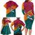 Sri Lanka Christmas Family Matching Long Sleeve Bodycon Dress and Hawaiian Shirt with Santa Hat Fish Ocean Icons and Tri Color Festive Design - Wonder Print Shop