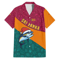 Sri Lanka Christmas Family Matching Mermaid Dress and Hawaiian Shirt with Santa Hat Fish Ocean Icons and Tri Color Festive Design - Wonder Print Shop