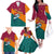 Sri Lanka Christmas Family Matching Off The Shoulder Long Sleeve Dress and Hawaiian Shirt with Santa Hat Fish Ocean Icons and Tri Color Festive Design - Wonder Print Shop