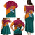 Sri Lanka Christmas Family Matching Puletasi and Hawaiian Shirt with Santa Hat Fish Ocean Icons and Tri Color Festive Design - Wonder Print Shop