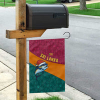 Sri Lanka Christmas Garden Flag with Santa Hat Fish Ocean Icons and Tri Color Festive Design - Wonder Print Shop