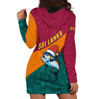 Sri Lanka Christmas Hoodie Dress with Santa Hat Fish Ocean Icons and Tri Color Festive Design - Wonder Print Shop