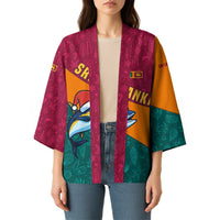 Sri Lanka Christmas Kimono with Santa Hat Fish Ocean Icons and Tri Color Festive Design - Wonder Print Shop