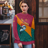 Sri Lanka Christmas Ugly Christmas Sweater with Santa Hat Fish Ocean Icons and Tri Color Festive Design - Wonder Print Shop