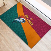Sri Lanka Christmas Rubber Doormat with Santa Hat Fish Ocean Icons and Tri Color Festive Design - Wonder Print Shop