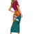 Sri Lanka Christmas Short Sleeve Bodycon Dress with Santa Hat Fish Ocean Icons and Tri Color Festive Design - Wonder Print Shop