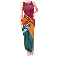 Sri Lanka Christmas Tank Maxi Dress with Santa Hat Fish Ocean Icons and Tri Color Festive Design - Wonder Print Shop