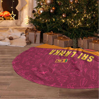 Sri Lanka Christmas Tree Skirt with Santa Hat Fish Ocean Icons and Tri Color Festive Design - Wonder Print Shop
