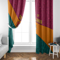 Sri Lanka Christmas Window Curtain with Santa Hat Fish Ocean Icons and Tri Color Festive Design - Wonder Print Shop