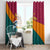 Sri Lanka Christmas Window Curtain with Santa Hat Fish Ocean Icons and Tri Color Festive Design - Wonder Print Shop