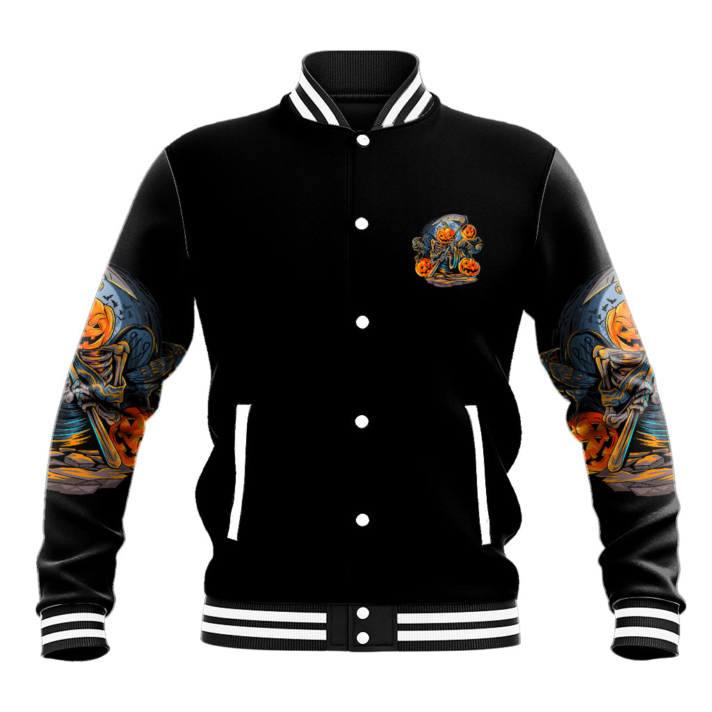 Of Course I'm Going To Hell Skull Pumpkin Halloween Baseball Jacket - Wonder Print Shop