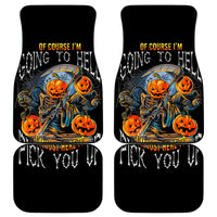 Of Course I'm Going To Hell Skull Pumpkin Halloween Car Mats - Wonder Print Shop
