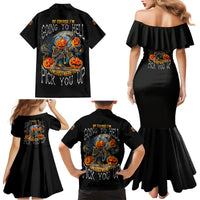 Of Course I'm Going To Hell Skull Pumpkin Halloween Family Matching Mermaid Dress and Hawaiian Shirt - Wonder Print Shop