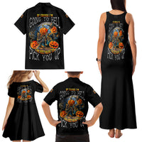 Of Course I'm Going To Hell Skull Pumpkin Halloween Family Matching Tank Maxi Dress and Hawaiian Shirt - Wonder Print Shop