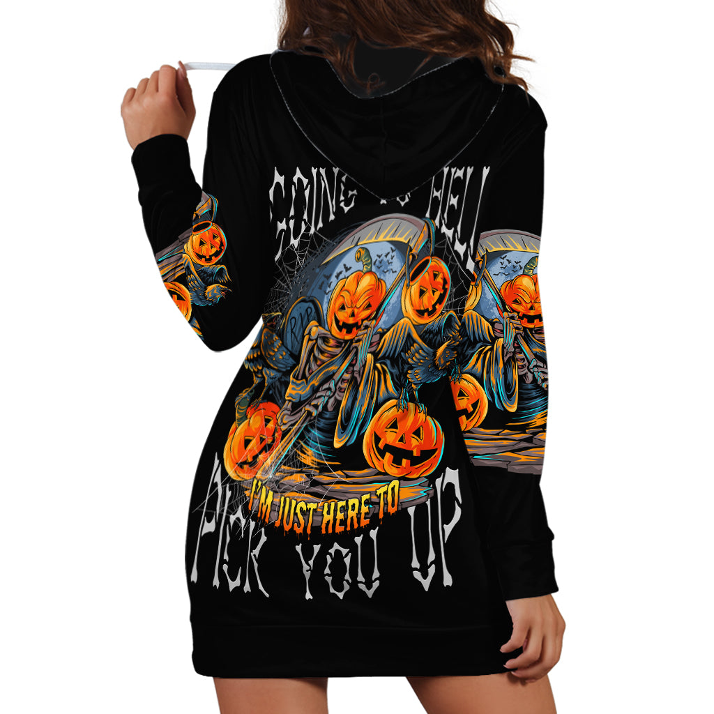 Of Course I'm Going To Hell Skull Pumpkin Halloween Hoodie Dress - Wonder Print Shop