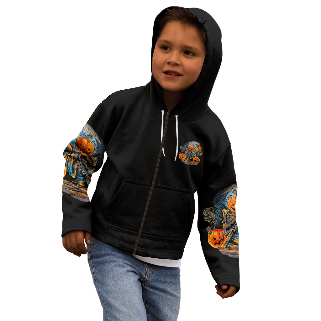 Of Course I'm Going To Hell Skull Pumpkin Halloween Kid Hoodie - Wonder Print Shop