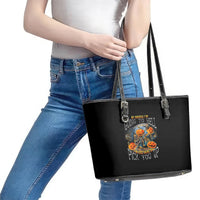 Of Course I'm Going To Hell Skull Pumpkin Halloween Leather Tote Bag - Wonder Print Shop
