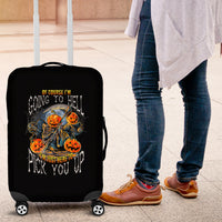 Of Course I'm Going To Hell Skull Pumpkin Halloween Luggage Cover - Wonder Print Shop
