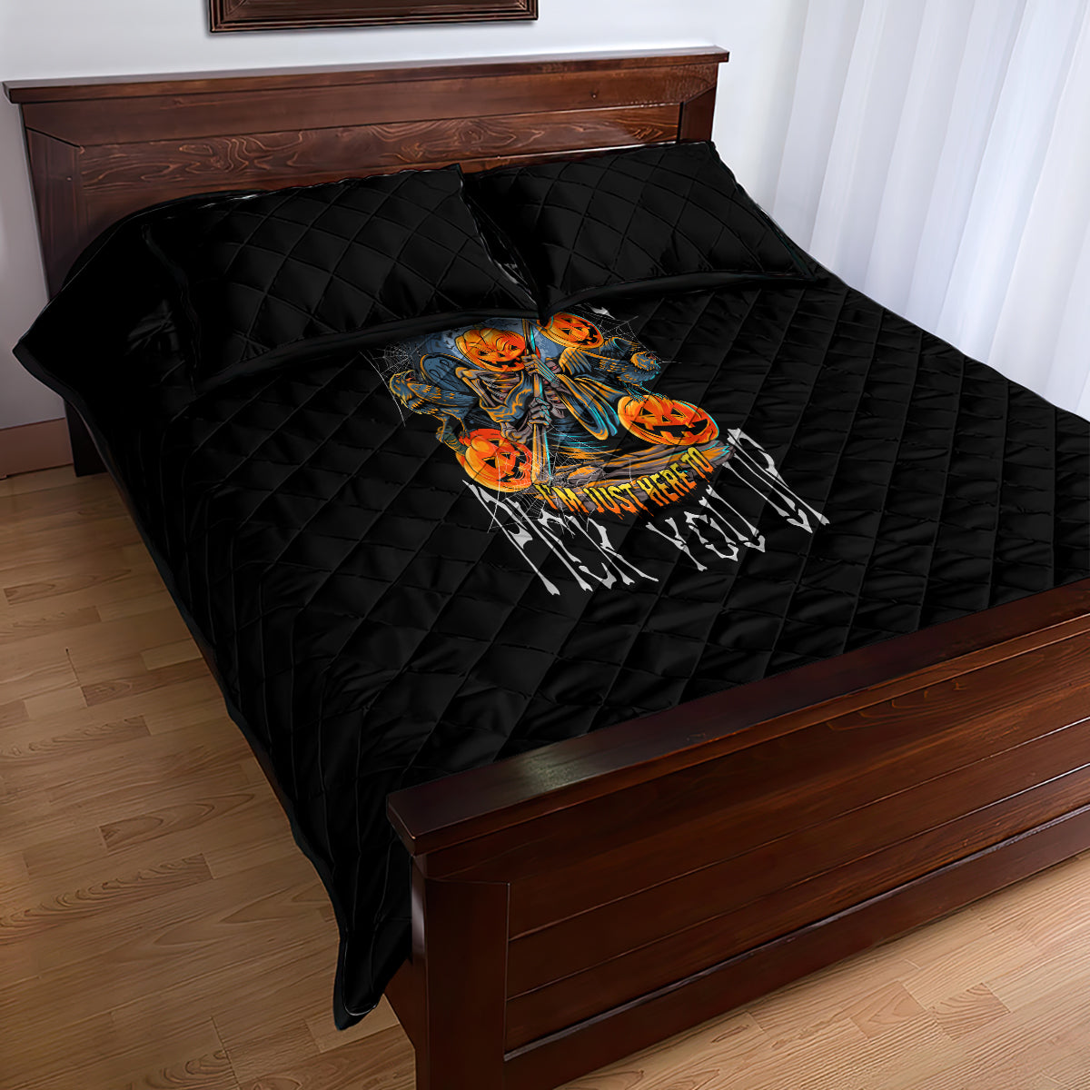 Of Course I'm Going To Hell Skull Pumpkin Halloween Quilt Bed Set - Wonder Print Shop