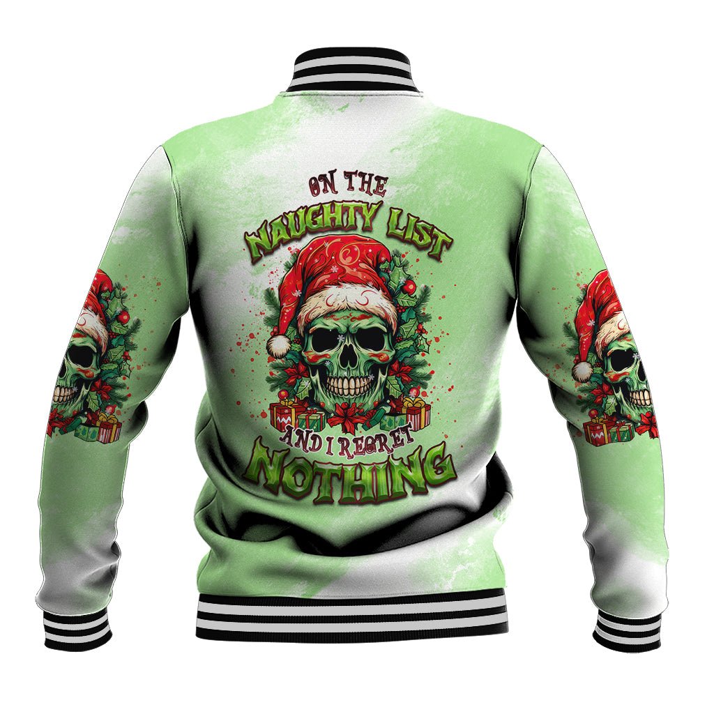 On The Naughty List Skull Christmas Baseball Jacket - Wonder Print Shop