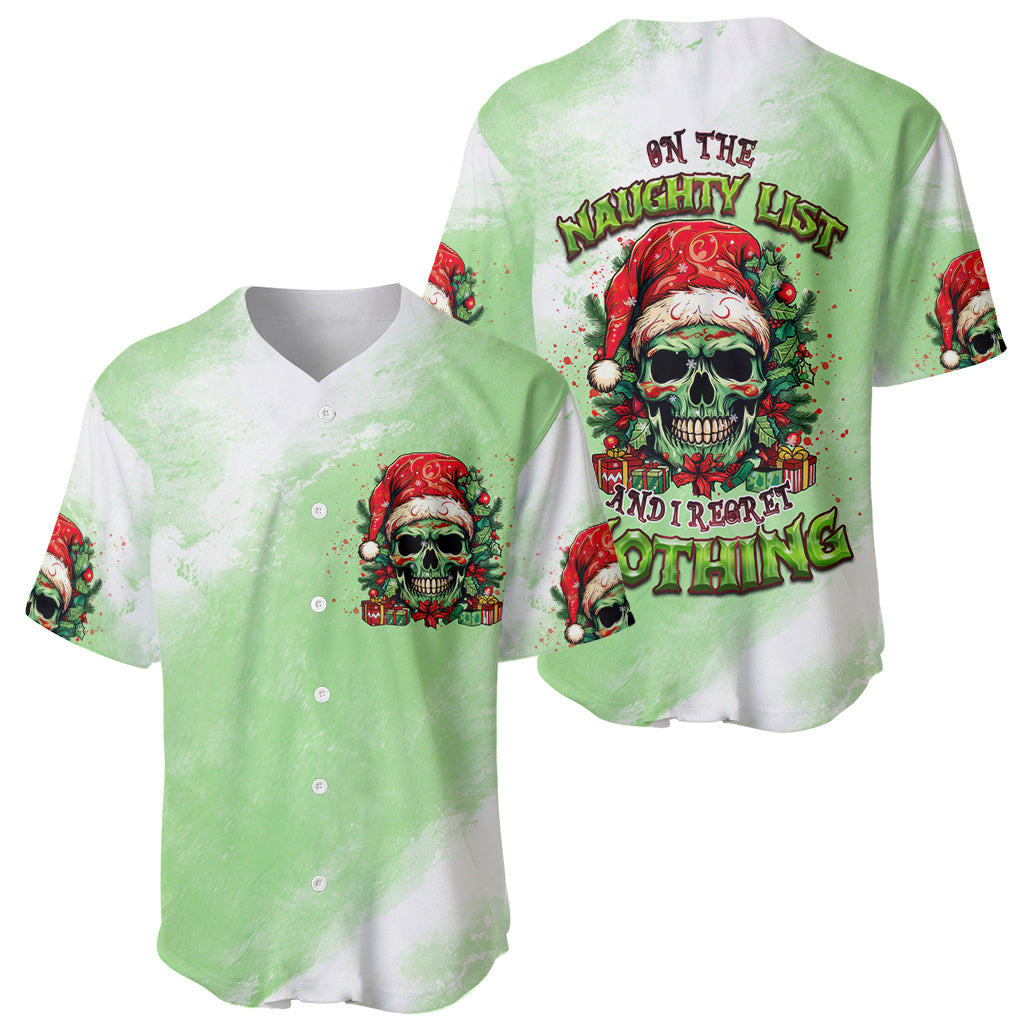On The Naughty List Skull Christmas Baseball Jersey - Wonder Print Shop