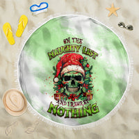 On The Naughty List Skull Christmas Beach Blanket - Wonder Print Shop