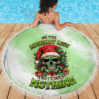 On The Naughty List Skull Christmas Beach Blanket - Wonder Print Shop
