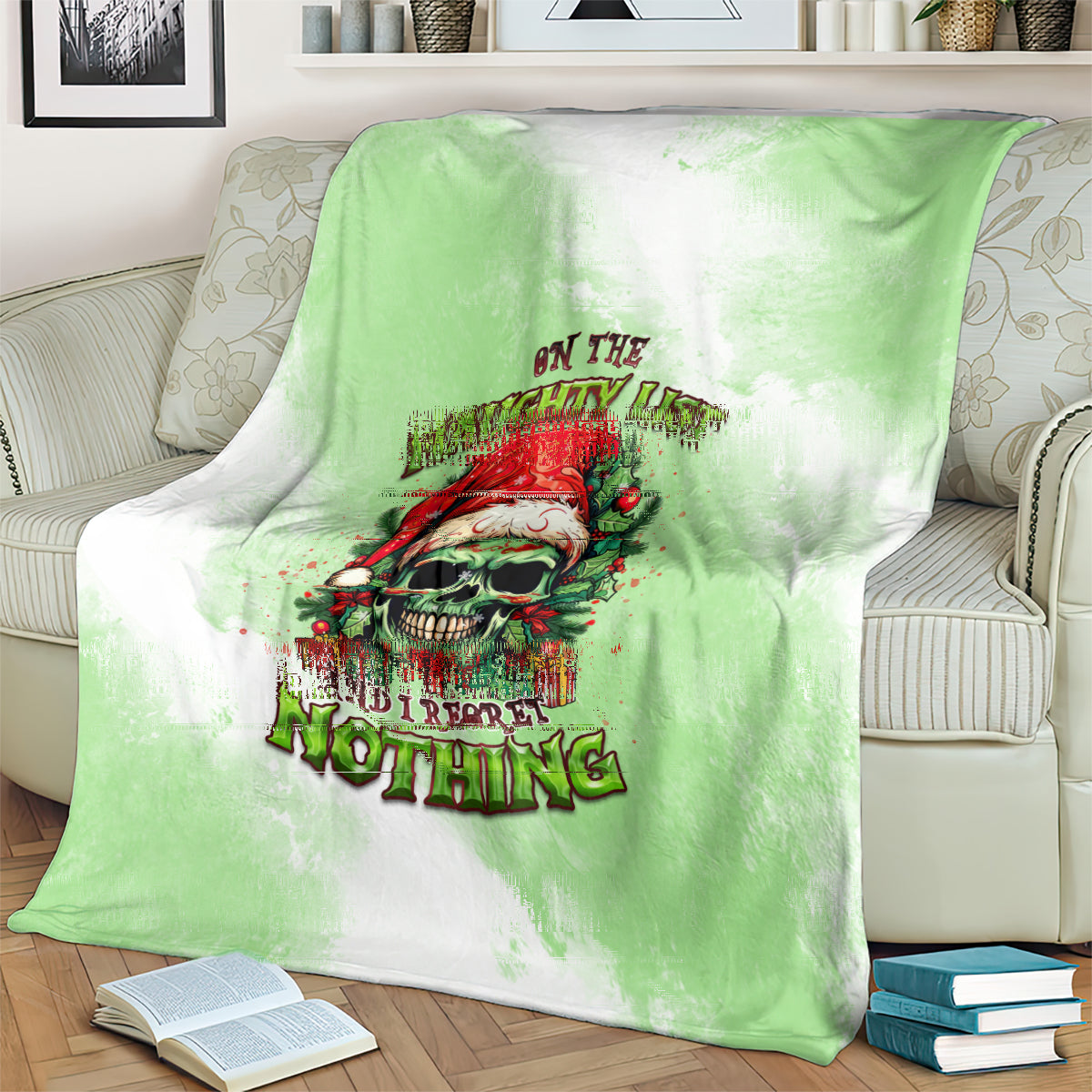 on-the-naughty-list-skull-christmas-blanket
