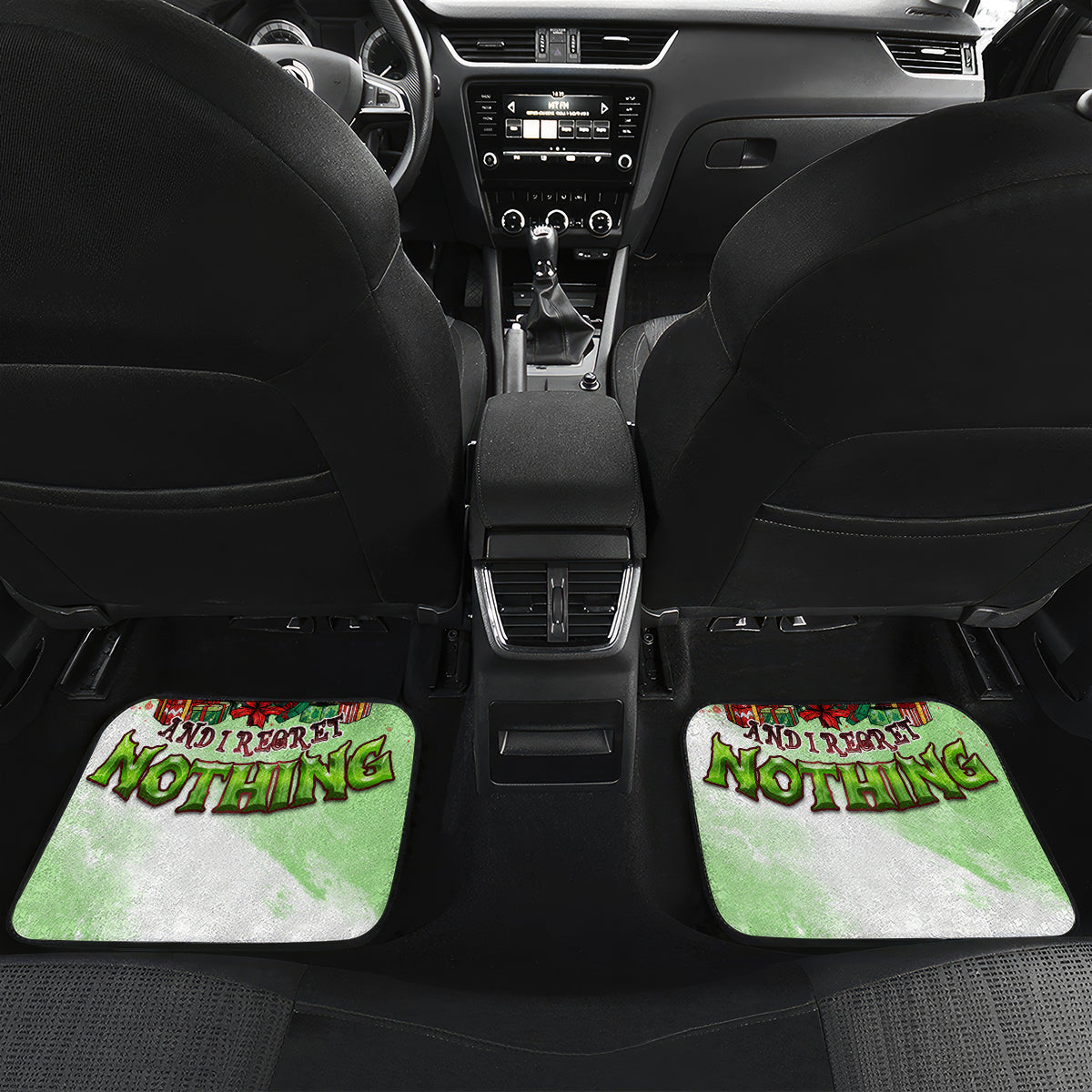 On The Naughty List Skull Christmas Car Mats - Wonder Print Shop