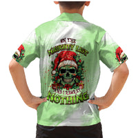On The Naughty List Skull Christmas Family Matching Mermaid Dress and Hawaiian Shirt - Wonder Print Shop