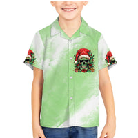 On The Naughty List Skull Christmas Family Matching Mermaid Dress and Hawaiian Shirt - Wonder Print Shop