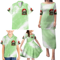 On The Naughty List Skull Christmas Family Matching Puletasi Dress and Hawaiian Shirt - Wonder Print Shop