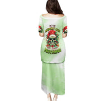 On The Naughty List Skull Christmas Family Matching Puletasi Dress and Hawaiian Shirt - Wonder Print Shop