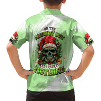 On The Naughty List Skull Christmas Family Matching Short Sleeve Bodycon Dress and Hawaiian Shirt - Wonder Print Shop