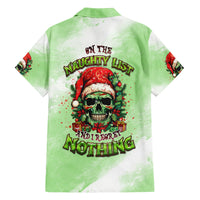 On The Naughty List Skull Christmas Family Matching Short Sleeve Bodycon Dress and Hawaiian Shirt - Wonder Print Shop