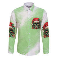 On The Naughty List Skull Christmas Family Matching Short Sleeve Bodycon Dress and Hawaiian Shirt - Wonder Print Shop