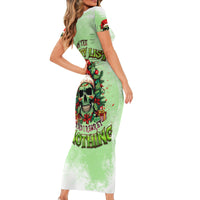 On The Naughty List Skull Christmas Family Matching Short Sleeve Bodycon Dress and Hawaiian Shirt - Wonder Print Shop