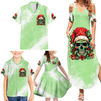On The Naughty List Skull Christmas Family Matching Summer Maxi Dress and Hawaiian Shirt - Wonder Print Shop