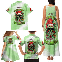 On The Naughty List Skull Christmas Family Matching Tank Maxi Dress and Hawaiian Shirt - Wonder Print Shop