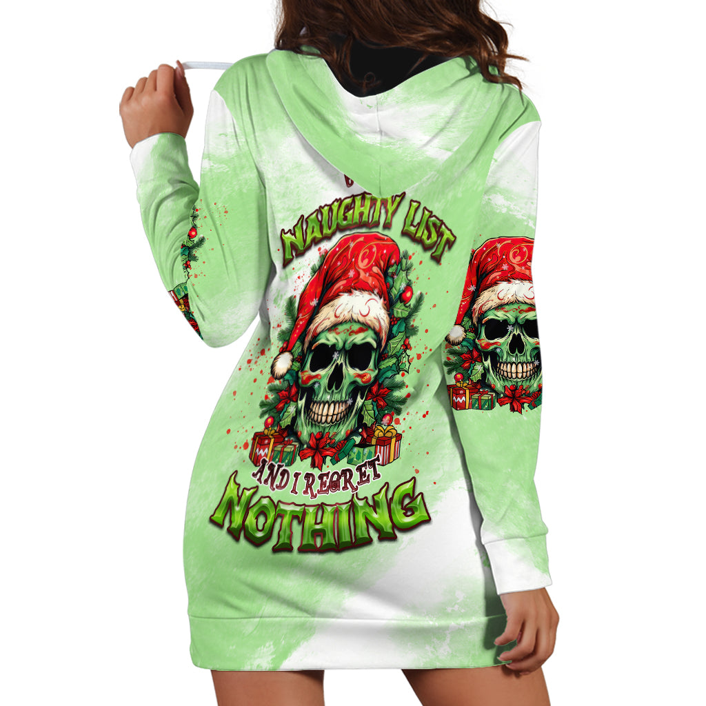 On The Naughty List Skull Christmas Hoodie Dress - Wonder Print Shop