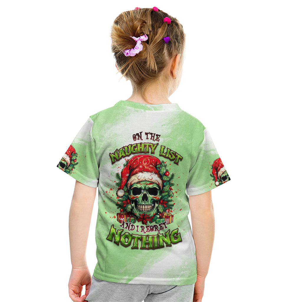 On The Naughty List Skull Christmas Kid T Shirt - Wonder Print Shop