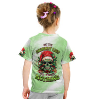 On The Naughty List Skull Christmas Kid T Shirt - Wonder Print Shop
