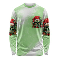 On The Naughty List Skull Christmas Long Sleeve Shirt - Wonder Print Shop