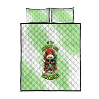 On The Naughty List Skull Christmas Quilt Bed Set - Wonder Print Shop