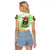 On The Naughty List Skull Christmas Raglan Cropped T Shirt - Wonder Print Shop