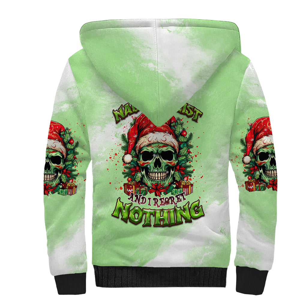 On The Naughty List Skull Christmas Sherpa Hoodie - Wonder Print Shop