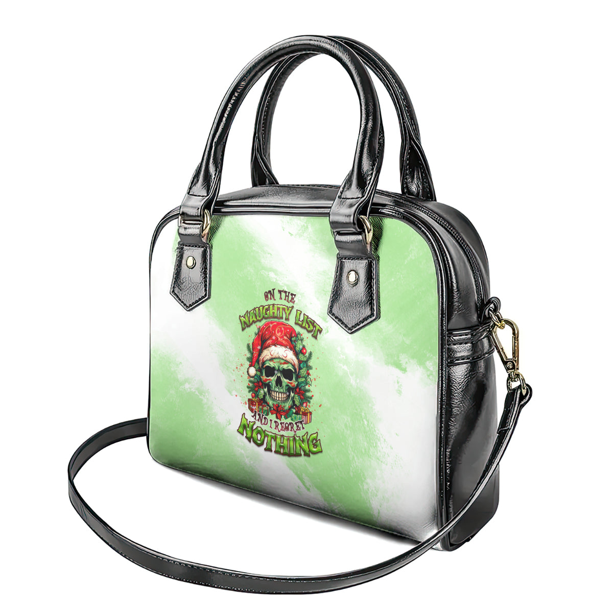 on-the-naughty-list-skull-christmas-shoulder-handbag